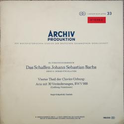 Bach, Ralph Kirkpatrick Vierter Theil Der Clavier-Uebung: Aria Mit 30 Veränderungen, BWV 988 (Goldberg-Variationen) Виниловая пластинка 