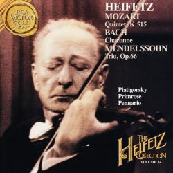 HEIFETZ MOZART BACH MENDELSSOHN - Quintet K.515 / Chaconne / Trio Op. 66 Фирменный CD 