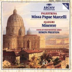 PALESTRINA ALLEGRI Missa Papae Marcelli / Miserere Фирменный CD PALESTRINA ALLEGRI Missa Papae Marcelli / Miserere Фирменный CD