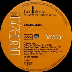 SCORPIONS VIRGIN KILLERS Виниловая пластинка 