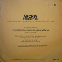 BACH "Ich Will Den Kreuzstab Gerne Tragen" / "Ich Habe Genug" Виниловая пластинка 