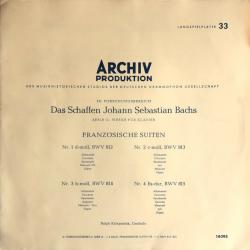BACH   RALPH KIRKPATRICK Französischen Suiten Nr. 1 D-moll, BWV 812 / Nr. 2 C-moll, BWV 813 / Nr. 3 H-moll, BWV 814 / Nr. 4 Es-dur, BWV 815 Виниловая пластинка 