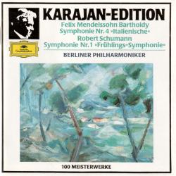 MENDELSSOHN, SCHUMANN - HERBERT VON KARAJAN Symphonie Nr. 4 »Italienische« / Symphonie Nr. 1 »Frühlings-Symphonie« Фирменный CD 